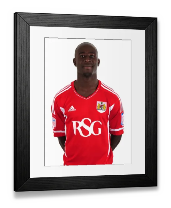 Framed Print : Bristol City's Lewin Nyatanga: Focused and Determined
