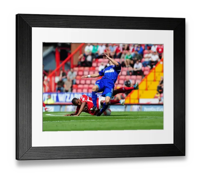 Framed Print : Intense Championship Showdown: Marvin Elliott vs. Lee Bowyer (06 / 08 / 2011) - Bristol City vs. Ipswich Town, Ashton Gate Stadium
