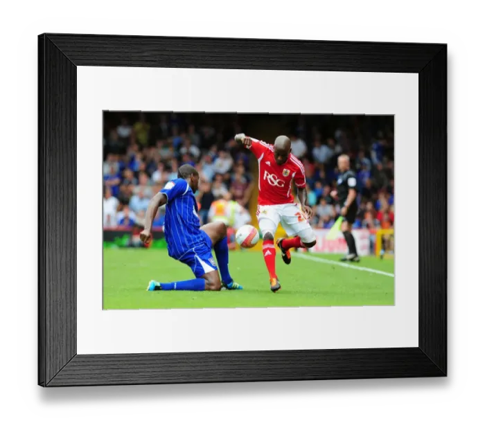 Framed Print : Championship Showdown: Jay Emmanuel-Thomas vs. Jamal Campbell-Ryce - Bristol City vs. Ipswich Town, 2011