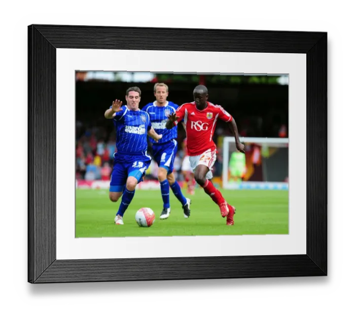Framed Print : Adomah's Pivotal Outmaneuver: The 2011 Championship Showdown Between Bristol City and Ipswich Town (Bristol City v Ipswich Town)