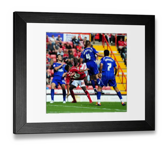 Framed Print : Nicky Maynard's Overhead Kick Attempt vs. Ipswich Town, 2011 Championship Match, Ashton Gate Stadium