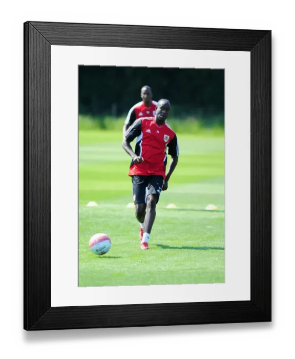 Framed Print : Albert Adomah's Unwavering Focus: Pre-season Training with Bristol City Framed Print : Albert Adomah's Unwavering Focus: Pre-season Training with Bristol City