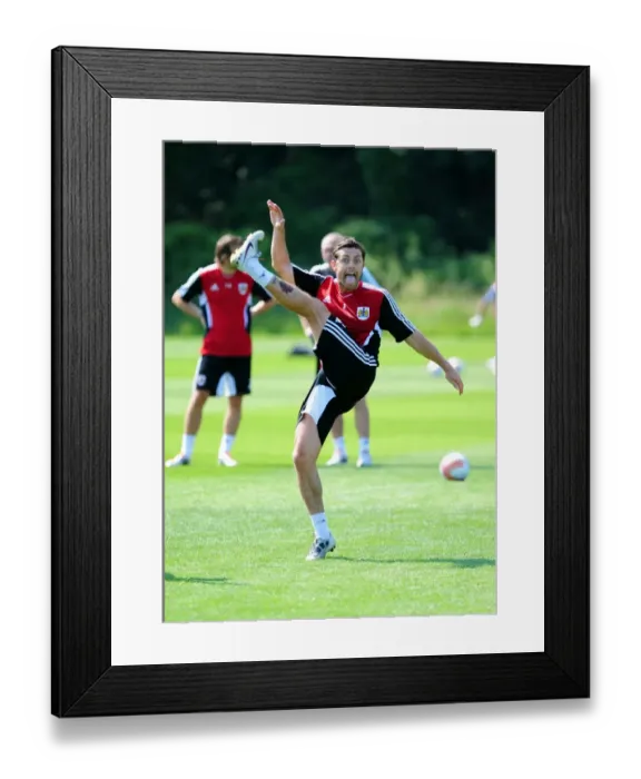 Framed Print : Jamie McAllister: Focused at Bristol City Pre-Season Training Framed Print : Jamie McAllister: Focused at Bristol City Pre-Season Training