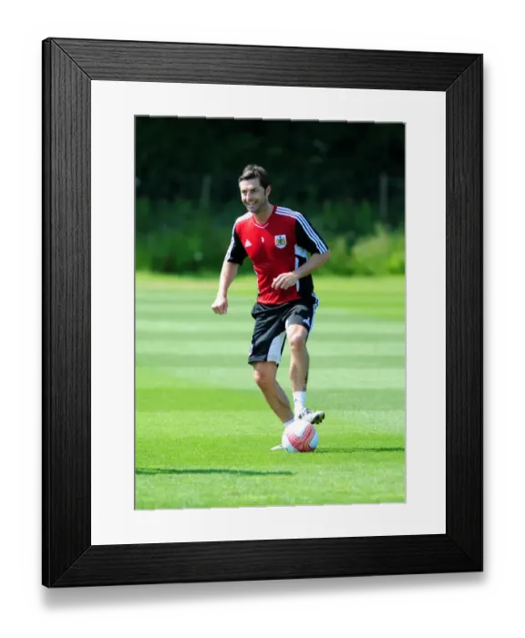 Framed Print : Jamie McAllister: Intense Concentration at Bristol City Football Club Pre-Season Training Framed Print : Jamie McAllister: Intense Concentration at Bristol City Football Club Pre-Season Training