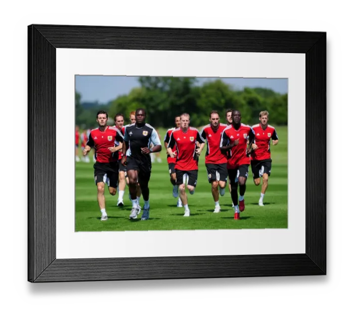 Framed Print : Bristol City First Team: Preparing for the 2011-12 Season - Intense Pre-season Training