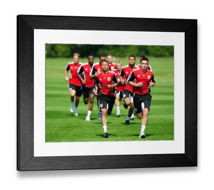Framed Print : Bristol City First Team: Pre-season Training 2011-12 - Gearing Up for the New Season Framed Print : Bristol City First Team: Pre-season Training 2011-12 - Gearing Up for the New Season