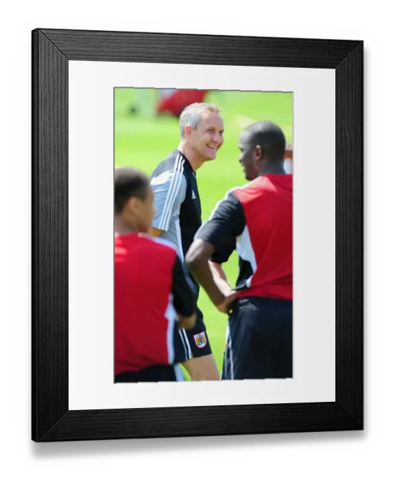 Framed Print : Bristol City FC: Keith Miljen Leads Pre-Season Training Framed Print : Bristol City FC: Keith Miljen Leads Pre-Season Training