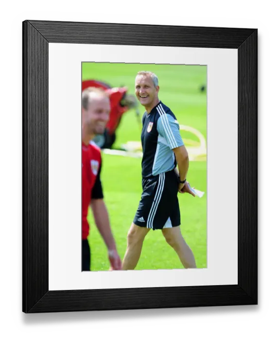 Framed Print : Bristol City FC: Manager Keith Miljen Leading Pre-Season Training Framed Print : Bristol City FC: Manager Keith Miljen Leading Pre-Season Training