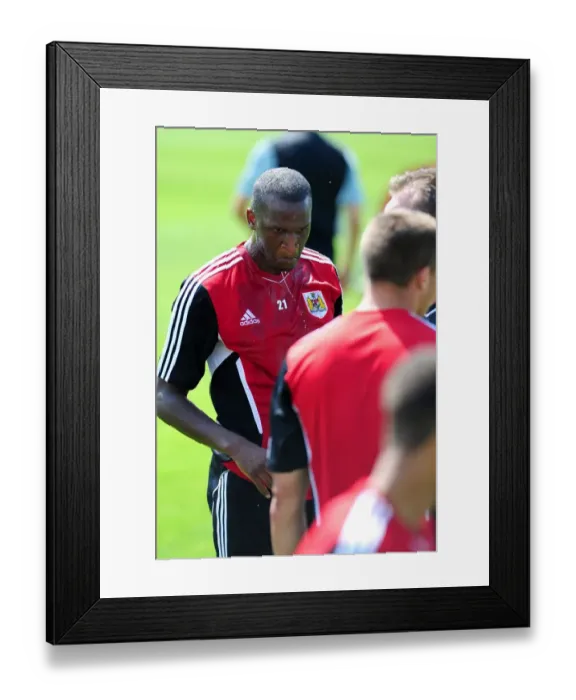 Framed Print : Bristol City's Kalifa Cisse: Unyielding Determination in Pre-Season Training Framed Print : Bristol City's Kalifa Cisse: Unyielding Determination in Pre-Season Training