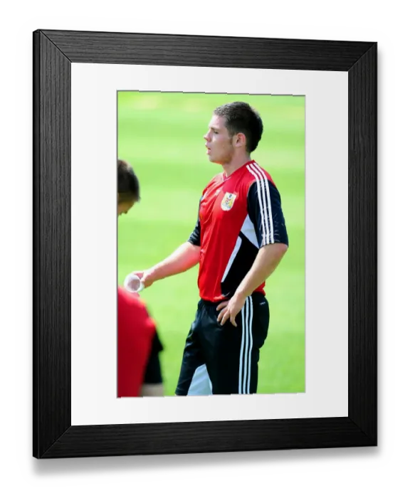 Framed Print : Bristol City FC: Lewis Carey's Focused Training - Intense Pre-Season Moment