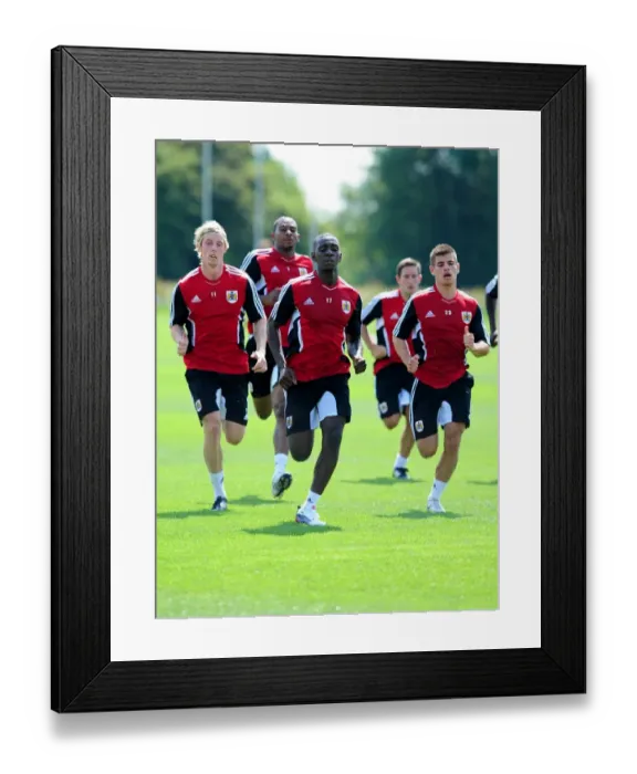 Framed Print : Bristol City First Team: Pre-season Training 2011-12 - Gearing Up for the New Season