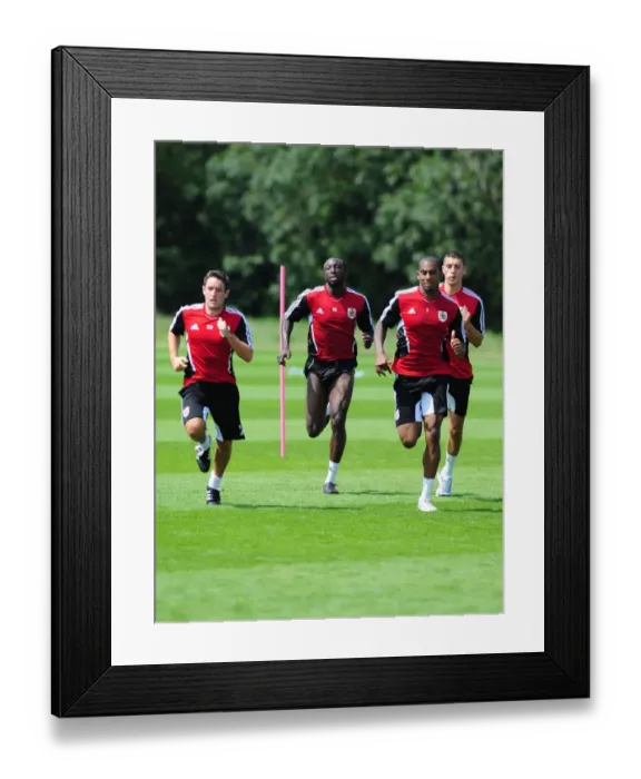 Framed Print : Bristol City First Team: Pre-season Training 2011-12 - Gearing Up for the New Season