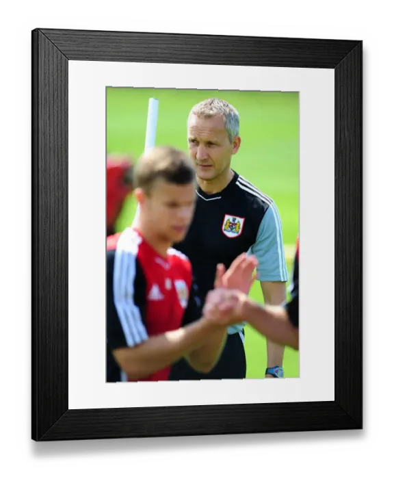 Framed Print : Bristol City FC: Intense Pre-Season Training with Keith Miljen Framed Print : Bristol City FC: Intense Pre-Season Training with Keith Miljen