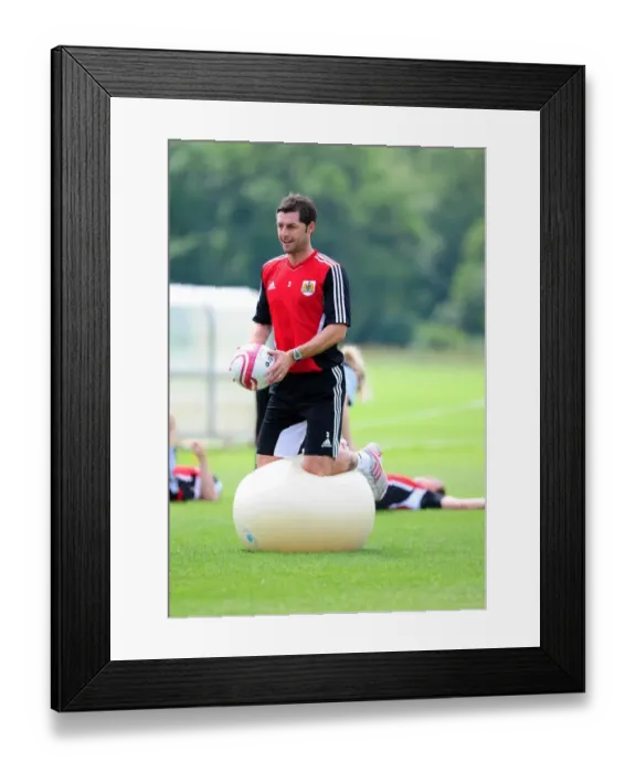 Framed Print : Jamie McAllister: Unwavering Focus in Bristol City FC's Pre-Season Training