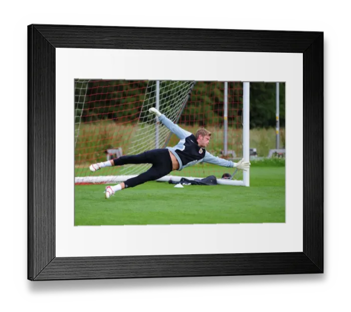 Framed Print : Dean Gerken: Intense Concentration during Bristol City's Pre-season Training Framed Print : Dean Gerken: Intense Concentration during Bristol City's Pre-season Training