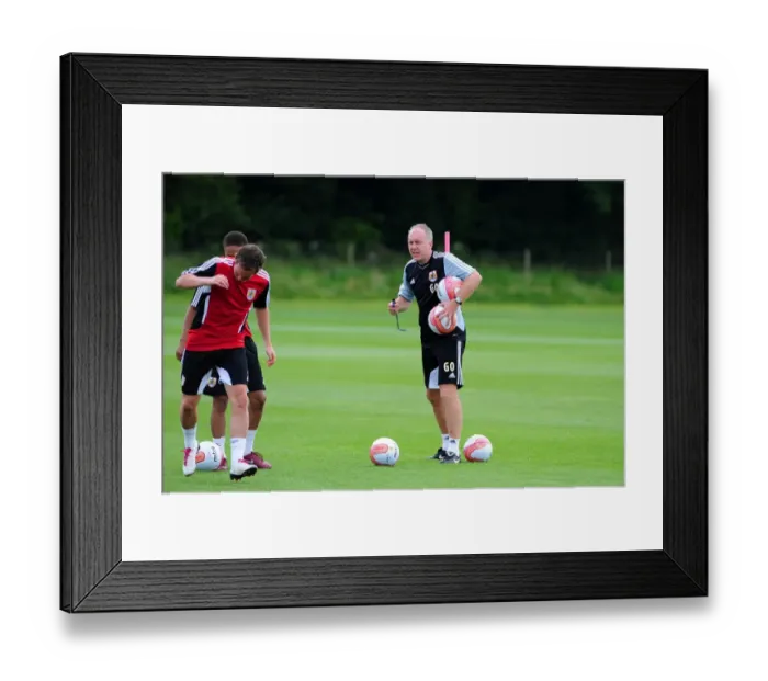 Framed Print : Bristol City First Team: Pre-season Training 2011-12 - Gearing Up for the New Season