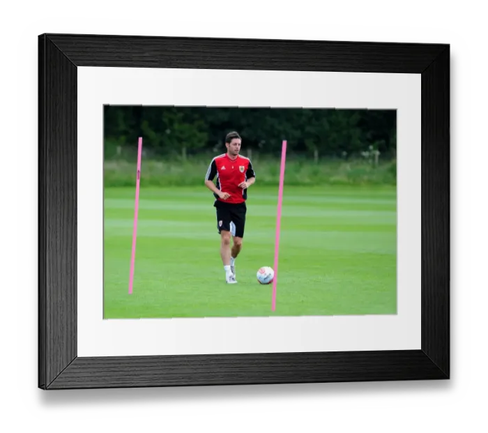 Framed Print : Jamie McAllister: Unwavering Resilience in Bristol City FC's Pre-Season Training Framed Print : Jamie McAllister: Unwavering Resilience in Bristol City FC's Pre-Season Training