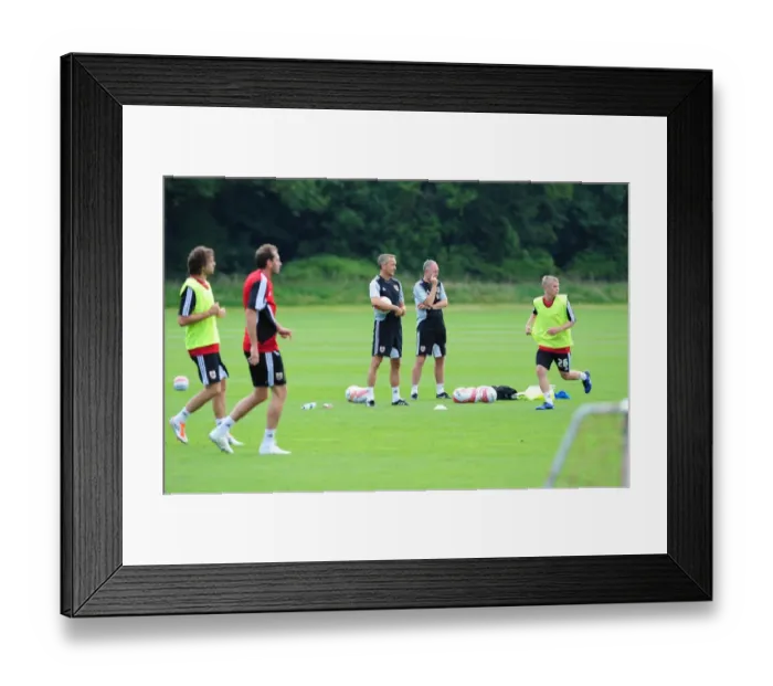 Framed Print : Bristol City First Team: Pre-season Training 2011-12 - Gearing Up for the New Season