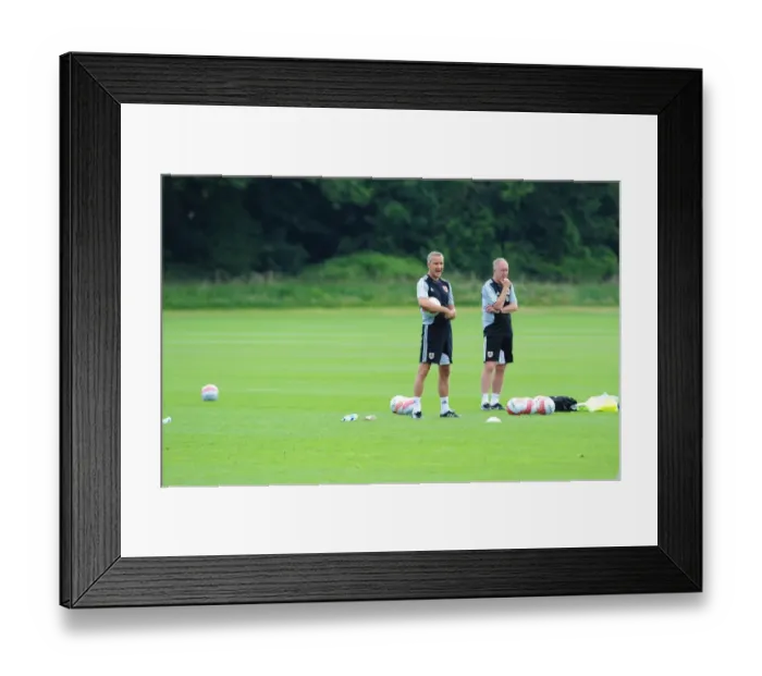 Framed Print : Bristol City FC: Keith Miljen Guiding Team through Pre-Season Training Framed Print : Bristol City FC: Keith Miljen Guiding Team through Pre-Season Training
