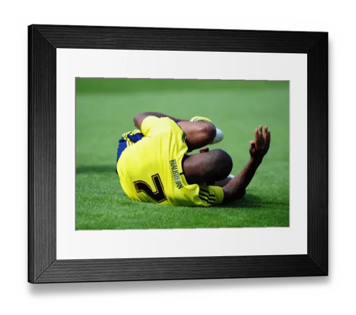 Framed Print : Bristol Citys Marvin Elliott is hurt Framed Print : Bristol Citys Marvin Elliott is hurt