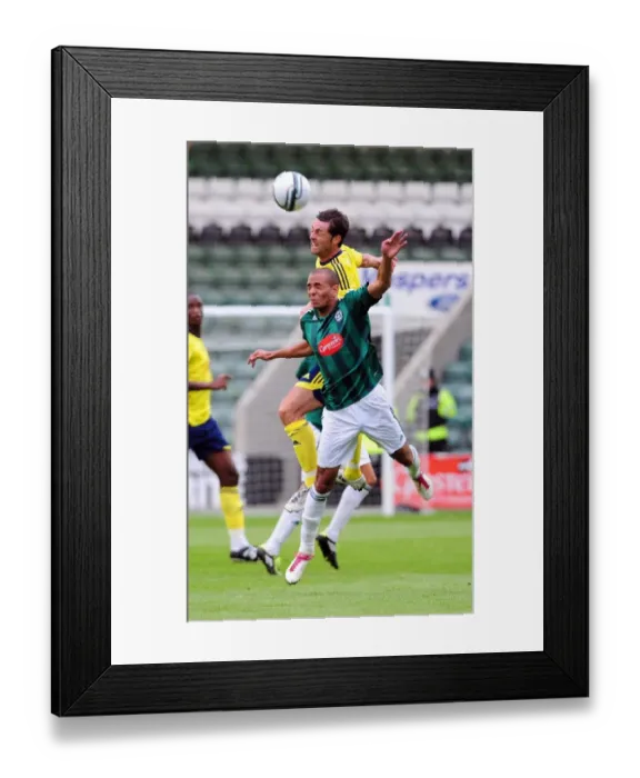 Framed Print : Bristol Citys Jamie McAllister wins the high ball