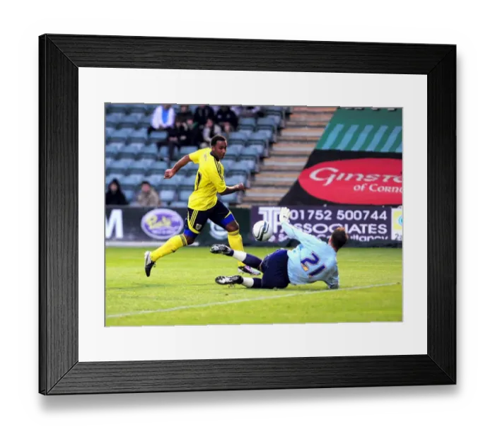 Framed Print : Nicky Maynard's Double Strike: Plymouth Argyle vs. Bristol City Framed Print : Nicky Maynard's Double Strike: Plymouth Argyle vs. Bristol City