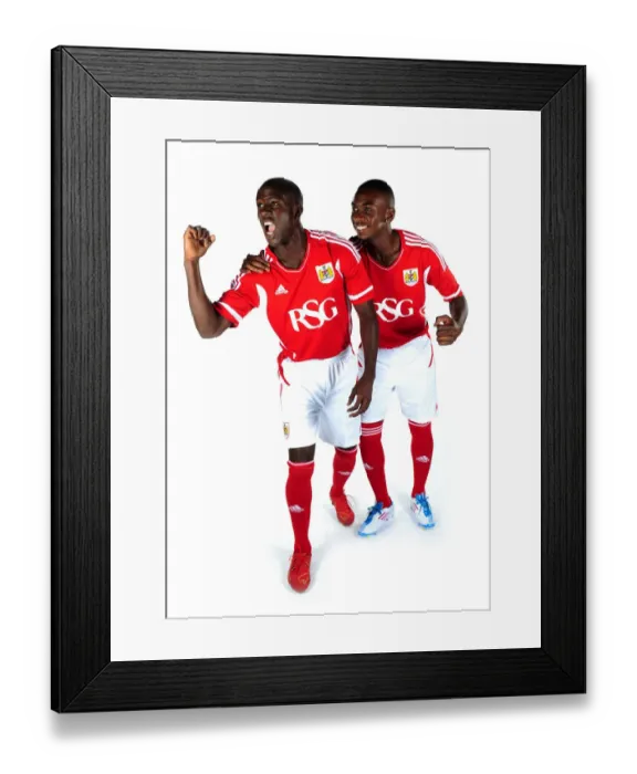 Framed Print : Bristol City First Team: Unveiling the New Kits for Season 11-12