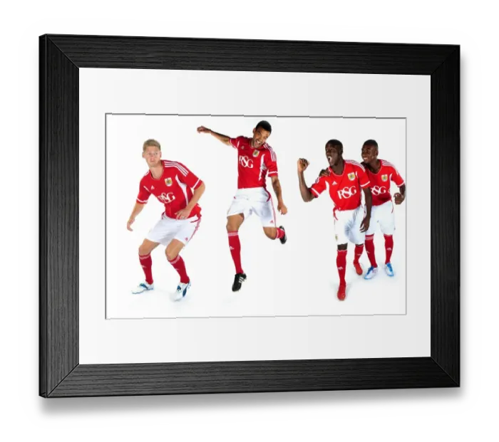 Framed Print : Bristol City First Team: Unveiling the New Kits for Season 11-12