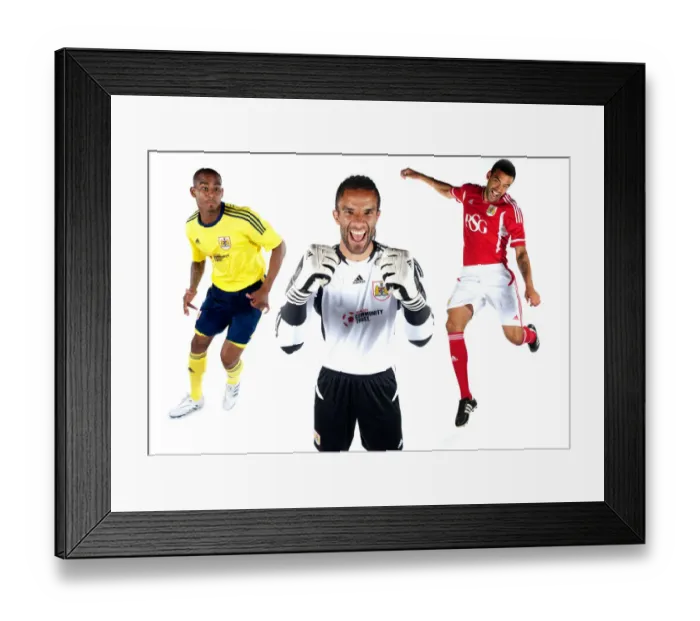 Framed Print : Bristol City First Team: Unveiling the New Kits for Season 11-12