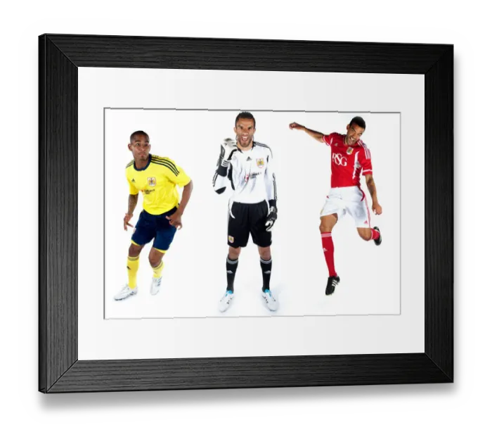 Framed Print : Bristol City First Team: Unveiling the New Kits for Season 11-12