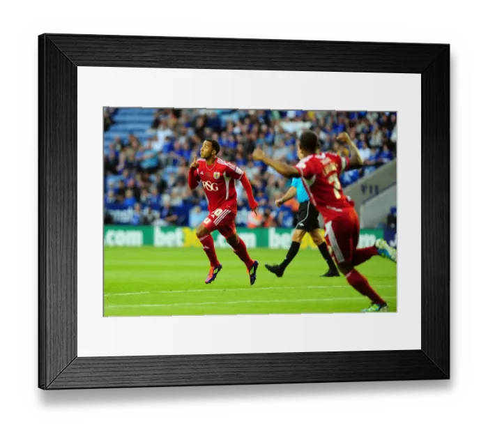 Framed Print : Nicky Maynard's Goal: Leicester City vs. Bristol City, Championship Match, 06 / 08 / 2011 Framed Print : Nicky Maynard's Goal: Leicester City vs. Bristol City, Championship Match, 06 / 08 / 2011