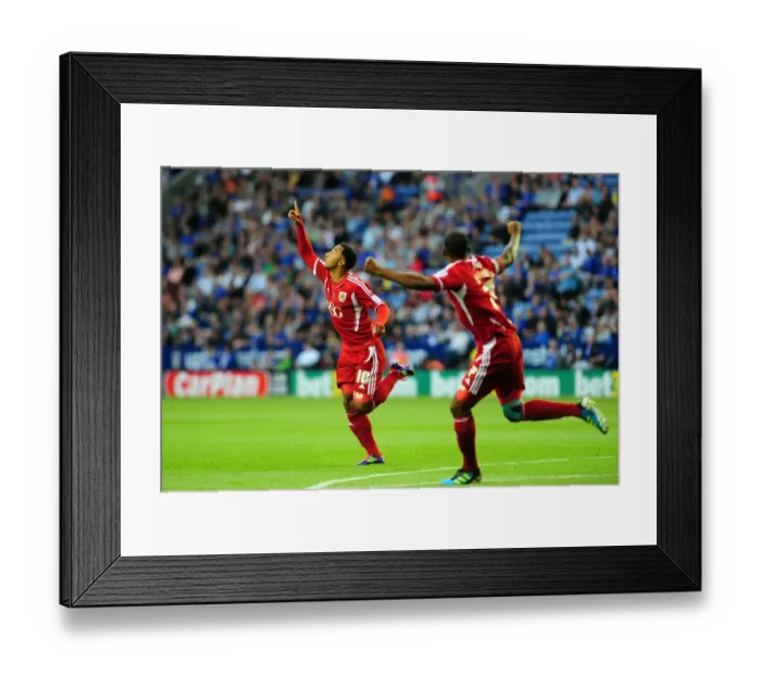 Framed Print : Nicky Maynard's Game-Opening Goal: Leicester City vs. Bristol City, Championship Match (August 2011)