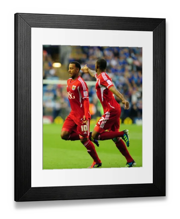 Framed Print : Nicky Maynard Scores Opening Goal for Bristol City in Championship Match Against Leicester City, August 2011