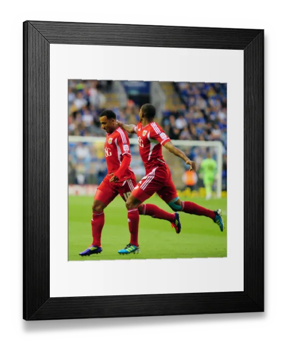 Framed Print : Bristol City's Nicky Maynard Scores Stunner: Opening Goal vs. Leicester City in Championship Match (06 / 08 / 2011) Framed Print : Bristol City's Nicky Maynard Scores Stunner: Opening Goal vs. Leicester City in Championship Match (06 / 08 / 2011)