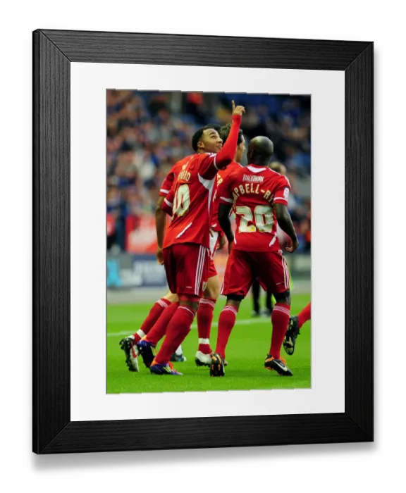 Framed Print : Nicky Maynard Scores First Goal: 0-1 Win for Bristol City in Championship Match vs Leicester City (August 6, 2011) Framed Print : Nicky Maynard Scores First Goal: 0-1 Win for Bristol City in Championship Match vs Leicester City (August 6, 2011)