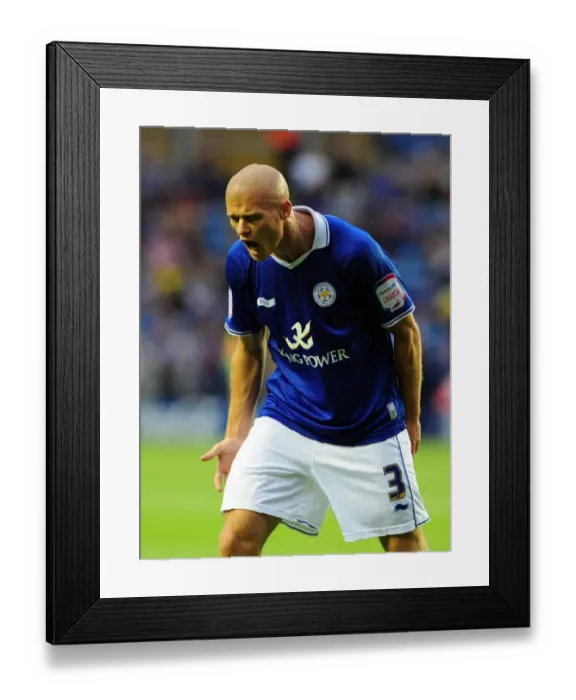 Framed Print : Leicester City vs. Bristol City: Paul Konchesky Argues with Referee Assistant (Championship Match, 17th August 2011) Framed Print : Leicester City vs. Bristol City: Paul Konchesky Argues with Referee Assistant (Championship Match, 17th August 2011)