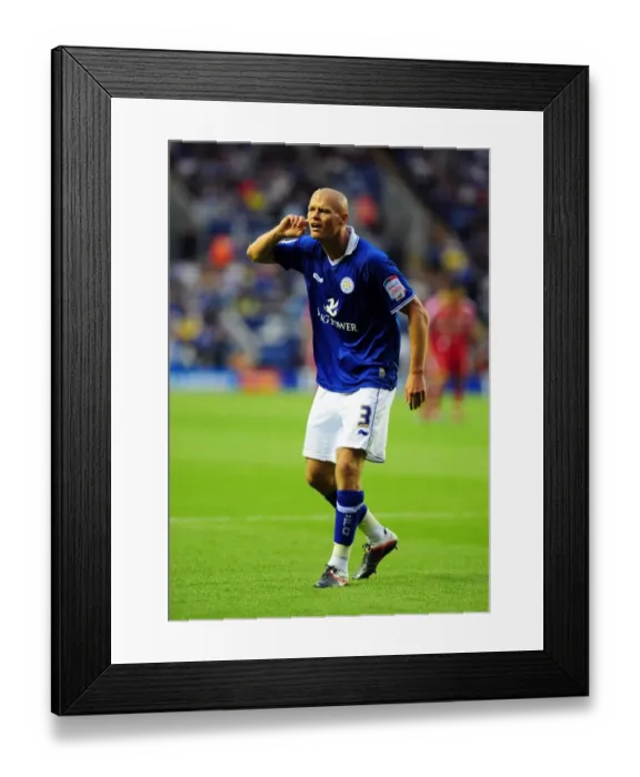 Framed Print : Leicester City's Paul Konchesky Argues with Referee Assistant during Leicester City v Bristol City Championship Match, 06 / 08 / 2011 Framed Print : Leicester City's Paul Konchesky Argues with Referee Assistant during Leicester City v Bristol City Championship Match, 06 / 08 / 2011