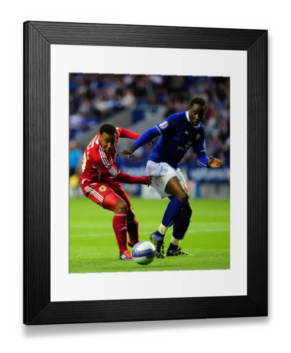 Framed Print : Bristol City vs. Leicester City: A Championship Showdown - Nicky Maynard vs. Souleymane Bamba (August 11, 2011)