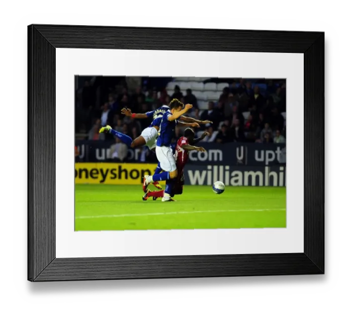 Framed Print : Bristol City's Jamal Campbell-Ryce Fouled by Gelson Fernandes for Penalty in Leicester City vs. Bristol City Championship Match, 2011 Framed Print : Bristol City's Jamal Campbell-Ryce Fouled by Gelson Fernandes for Penalty in Leicester City vs. Bristol City Championship Match, 2011