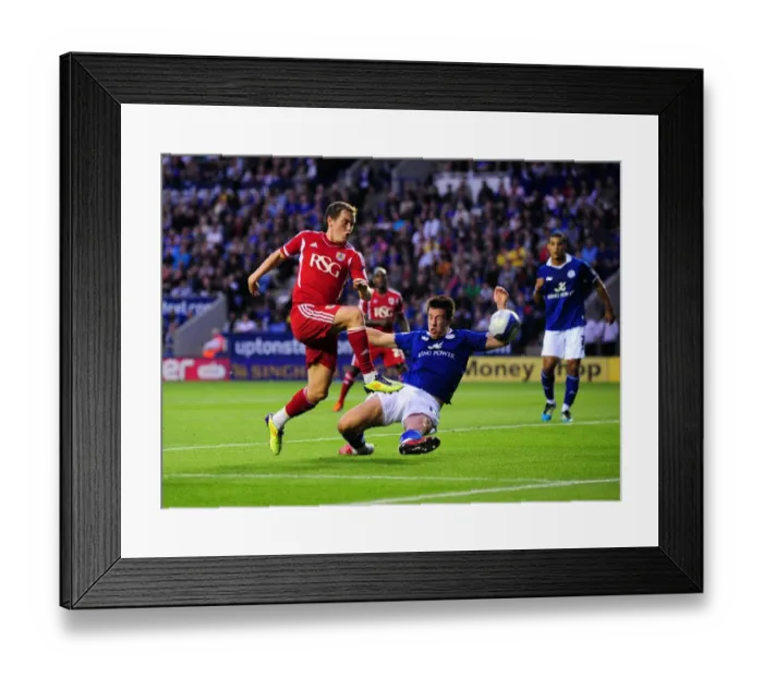 Framed Print : Bristol City's Neil Kilkenny Thwarts Leicester City's Sean St. Ledger: Championship Clash, August 2011 Framed Print : Bristol City's Neil Kilkenny Thwarts Leicester City's Sean St. Ledger: Championship Clash, August 2011