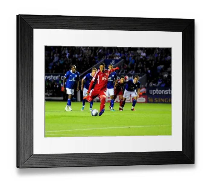 Framed Print : Nicky Maynard's Penalty Denied: Leicester City vs. Bristol City (Championship, 06 / 08 / 2011)