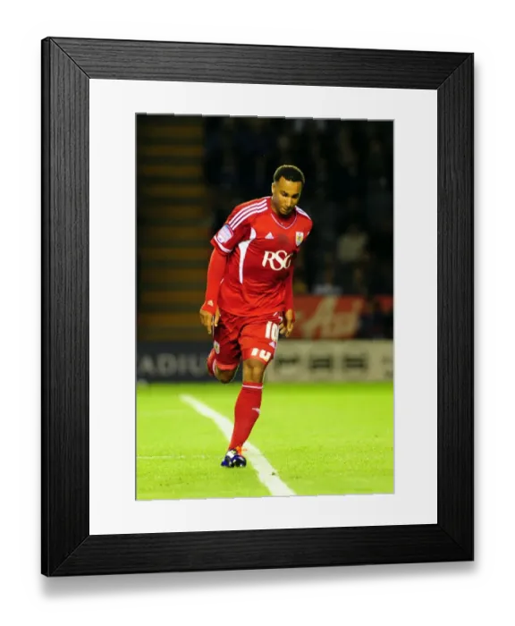 Framed Print : Nicky Maynard's Double: Leicester City vs. Bristol City in Championship (2011)