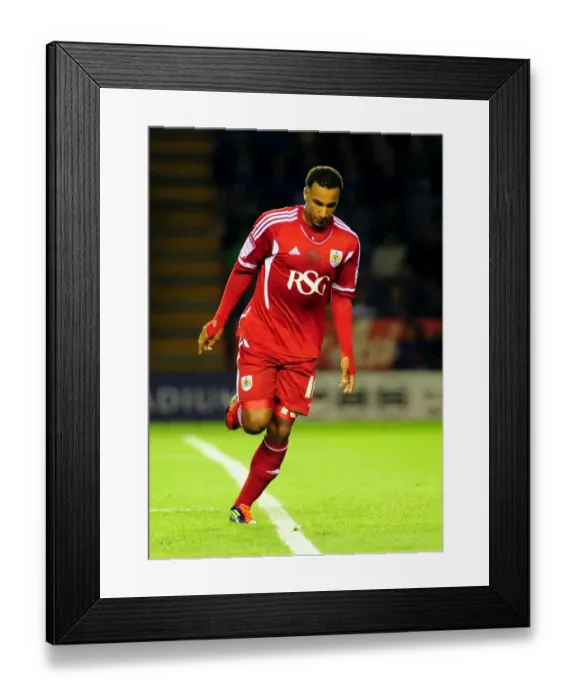 Framed Print : Bristol City's Nicky Maynard Scores Brace: Championship Upset Against Leicester City (August 2011)