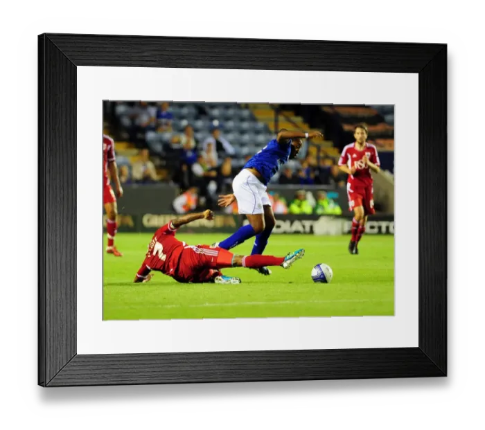 Framed Print : Neil Danns vs. Marvin Elliott: Championship Clash at Leicester City's King Power Stadium (August 6, 2011) Framed Print : Neil Danns vs. Marvin Elliott: Championship Clash at Leicester City's King Power Stadium (August 6, 2011)