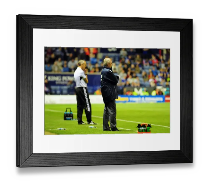 Framed Print : Keith Millen and Sven-Goran Eriksson Face Off: Leicester City vs. Bristol City Championship Clash (August 2011)