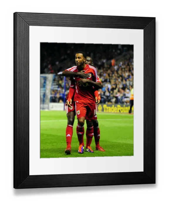 Framed Print : Championship Glory: Unforgettable Nicky Maynard and Albert Adomah Goal Celebration for Bristol City vs. Leicester City (August 11, 2011) Framed Print : Championship Glory: Unforgettable Nicky Maynard and Albert Adomah Goal Celebration for Bristol City vs. Leicester City (August 11, 2011)