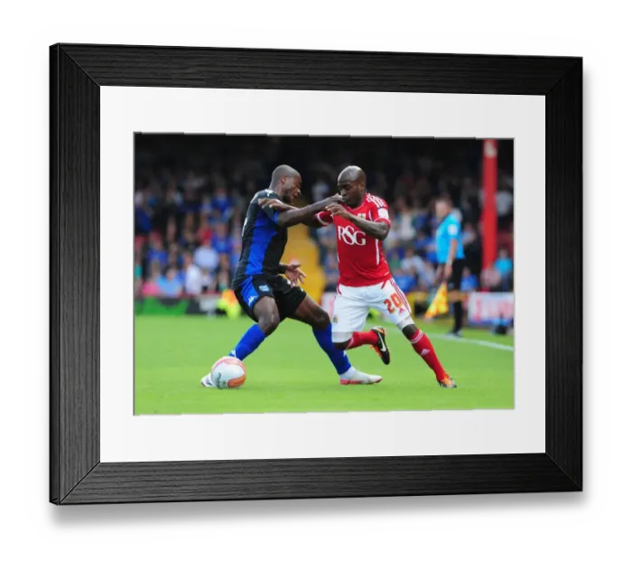 Framed Print : Jamal Campbell-Ryce's Stunning Goal Past Aaron Mokoena: Championship Rivalry between Bristol City and Portsmouth (2011)