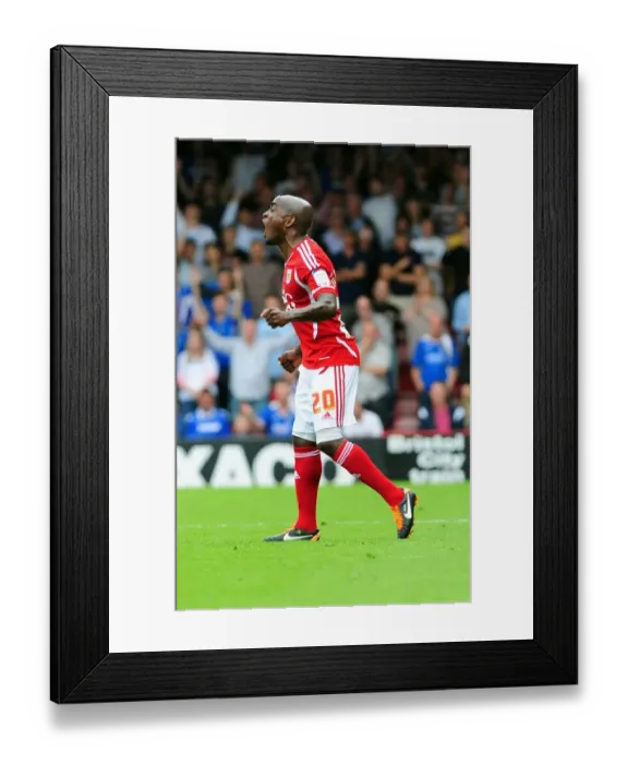 Framed Print : Bristol City's Jamal Campbell-Ryce in Action: Championship Match (2011) - Bristol City vs Portsmouth, Ashton Gate Stadium