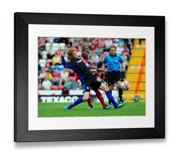 Framed Print : Intense Rivalry: Marvin Elliott vs Dave Kitson - The Championship Showdown at Ashton Gate Stadium (Bristol City vs Portsmouth)