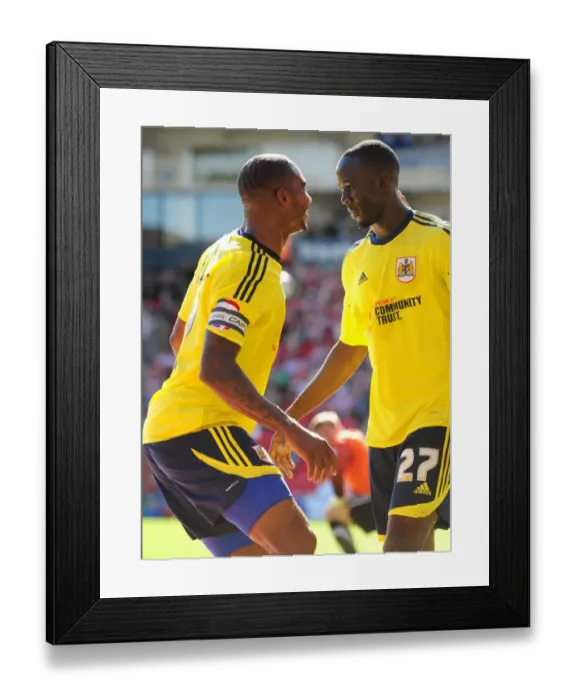Framed Print : Adomah and Elliott Celebrate First Goal: Doncaster Rovers vs. Bristol City, League Cup 2011 Framed Print : Adomah and Elliott Celebrate First Goal: Doncaster Rovers vs. Bristol City, League Cup 2011
